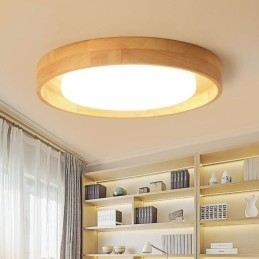 Moderne Taklampe I Tre, Rund Taklampe I Akryl