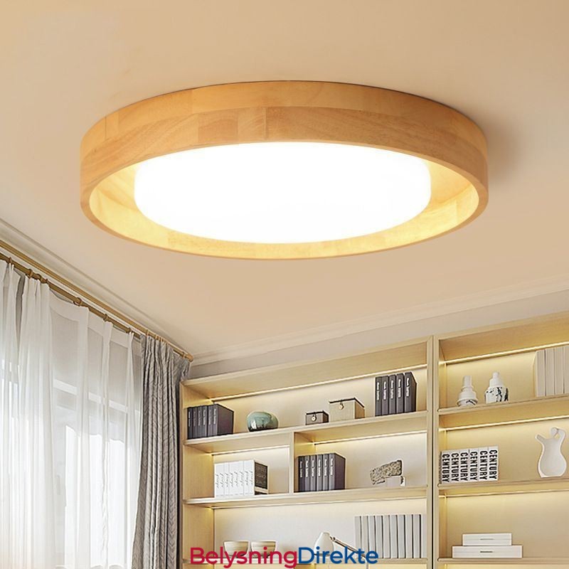 Moderne Taklampe I Tre, Rund Taklampe I Akryl