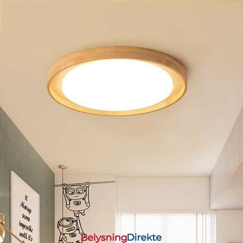Moderne Taklampe I Tre, Rund Taklampe I Akryl