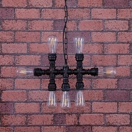 Vintage Maleri Metalllysekrone