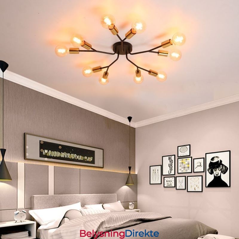 Moderne Taklampe I Svart Vintage-Stil