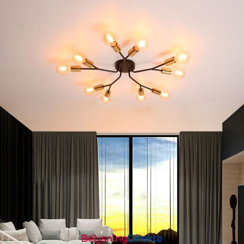 Moderne Taklampe I Svart Vintage-Stil
