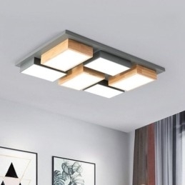 Moderne Akryl Taklampe Geometrisk Tre Taklampe