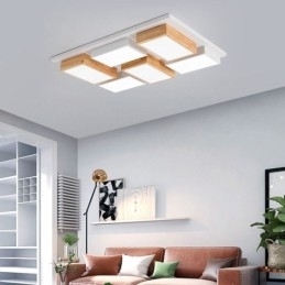 Moderne Akryl Taklampe Geometrisk Tre Taklampe
