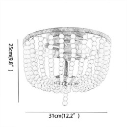 Treperlet Taklampe I Gårdshus Med Treperler, Innfelt, 3 Lysarmaturer