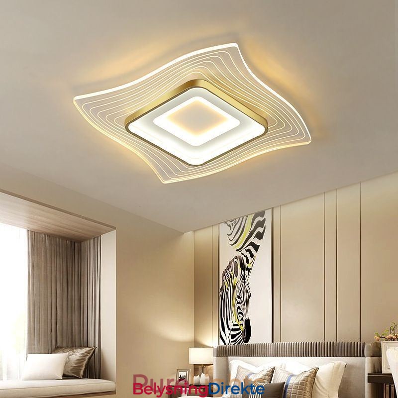 Moderne Taklampe, Innfelt, Firkantet Taklampe