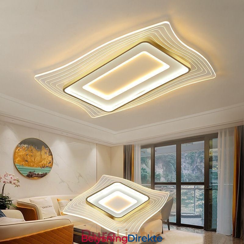 Moderne Taklampe, Innfelt, Firkantet Taklampe