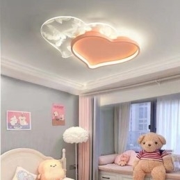 Moderne Lys Hjerteformet Innfelt Taklampe For Jenter