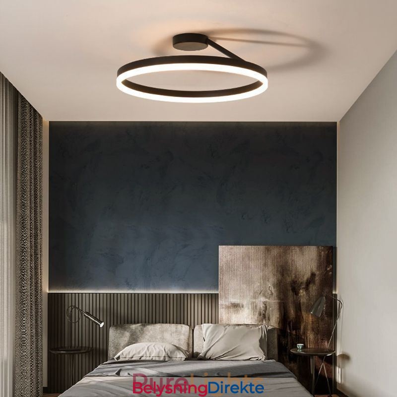 Moderne Innfelt Taklampe Med Sirkelbelysning Og Akrylskjerm