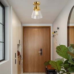 Moderne Taklampe I Glass Med 1 Lyspære I Messingfinish