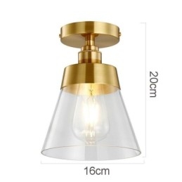 Moderne Taklampe I Glass Med 1 Lyspære I Messingfinish