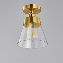 Moderne Taklampe I Glass Med 1 Lyspære I Messingfinish