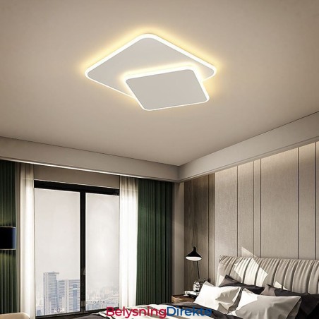 Innfelt Dobbel Firkantet Taklampe