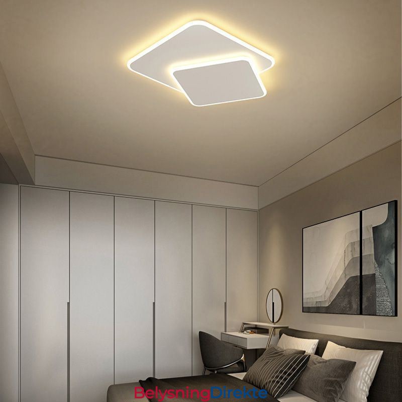 Innfelt Dobbel Firkantet Taklampe