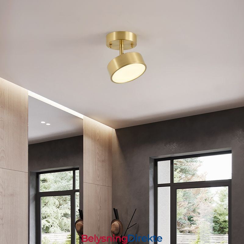 Mini Rund Taklampe I Gullkobber