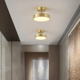 Mini Rund Taklampe I Gullkobber
