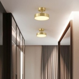 Mini Rund Taklampe I Gullkobber