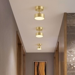 Mini Rund Taklampe I Gullkobber