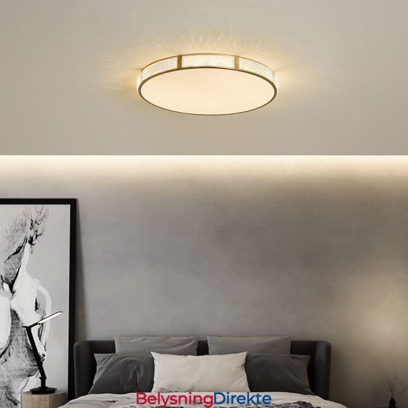 Innfelt Taklampe Runde Lysarmaturer Trefarget Dimming