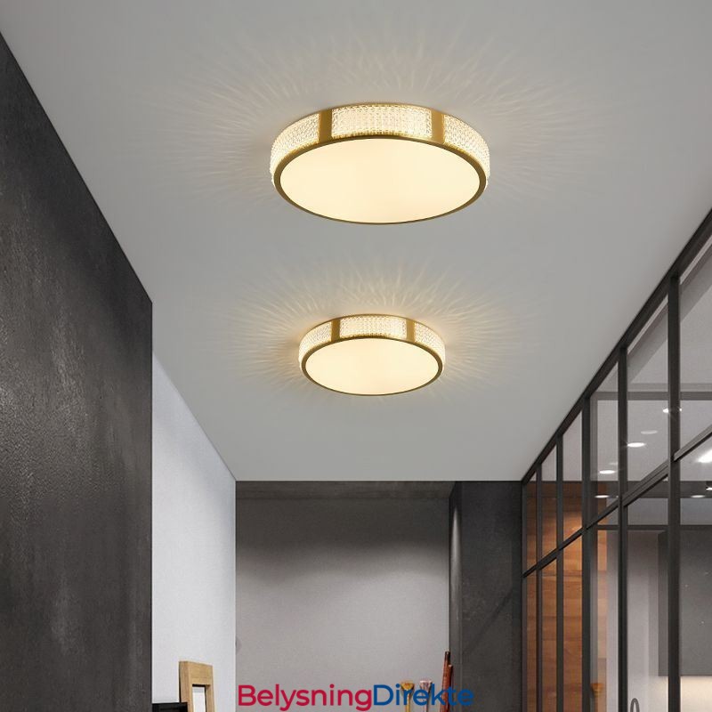 Innfelt Taklampe Runde Lysarmaturer Trefarget Dimming