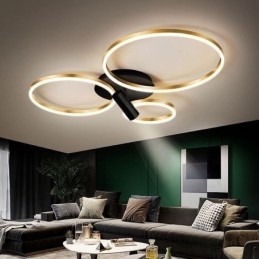 Taklampe Med Børstet Gullfarget Halo-Ringbelysning Spotlight