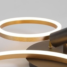 Taklampe Med Børstet Gullfarget Halo-Ringbelysning Spotlight