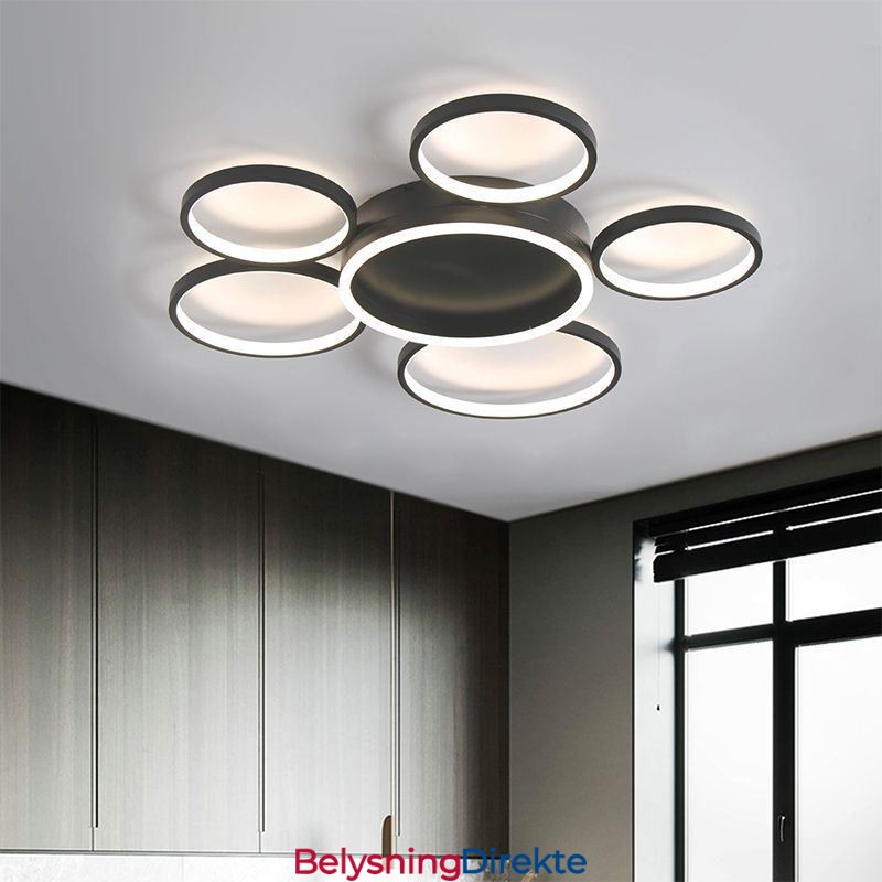 6-Ringers Akryl Innfelt Moderne Taklampe