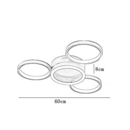 4-Rings Innfelt Taklampe