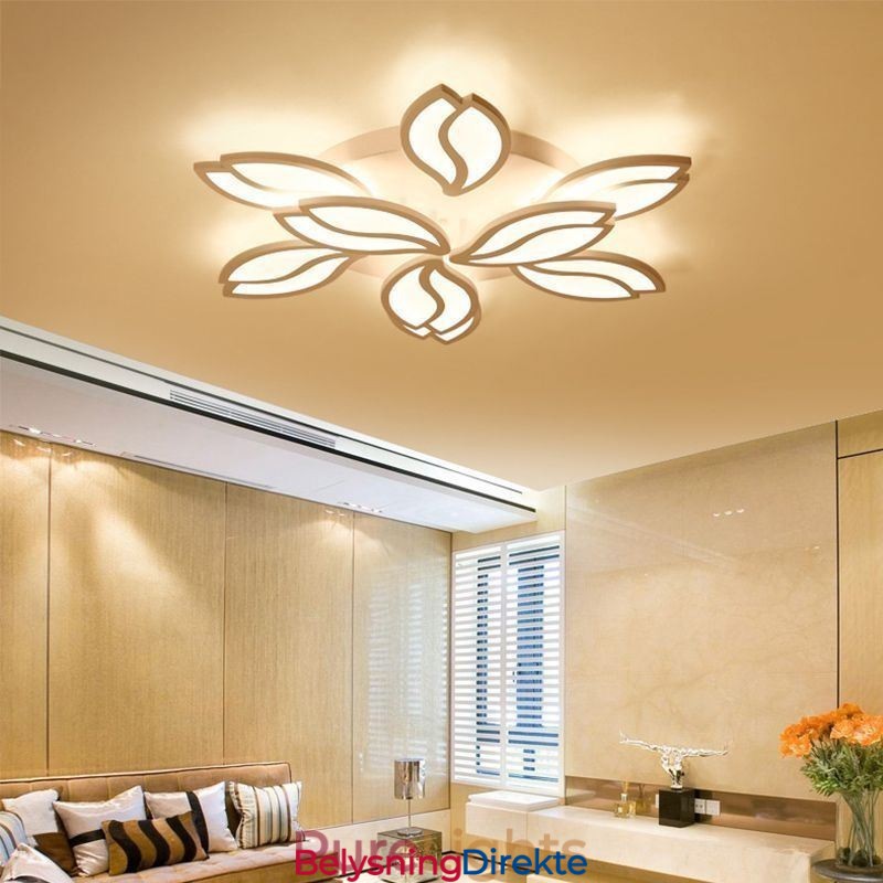 Taklampe I Akryl Med Blomstermotiv