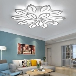 Taklampe I Akryl Med Blomstermotiv