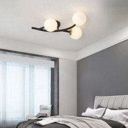 Moderne Minimalistisk Gren Innfelt Glasskuletaklampe