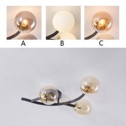 Moderne Minimalistisk Gren Innfelt Glasskuletaklampe