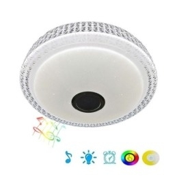 Dekorativ Taklampe Med Fjernkontroll Og Appkontroll Bluetooth-Høyttaler Med Musikk, Innfelt Montering