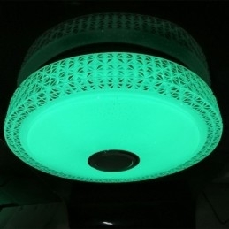 Dekorativ Taklampe Med Fjernkontroll Og Appkontroll Bluetooth-Høyttaler Med Musikk, Innfelt Montering