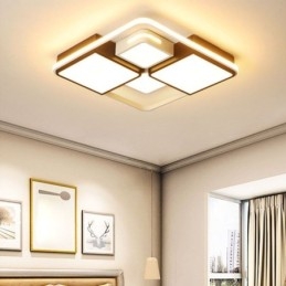 Moderne, Innfelt Taklampe I Akryl, Firkantet, Svart Og Hvit Lampe