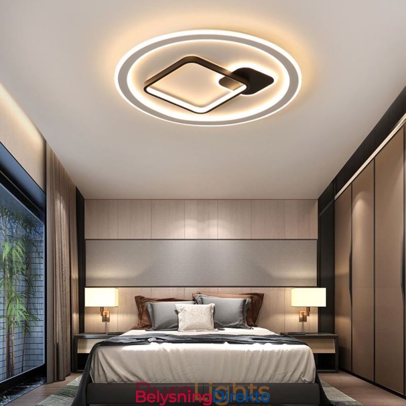 Moderne Minimalistisk Taklampe Rund Og Firkantet Innfelt Lampe