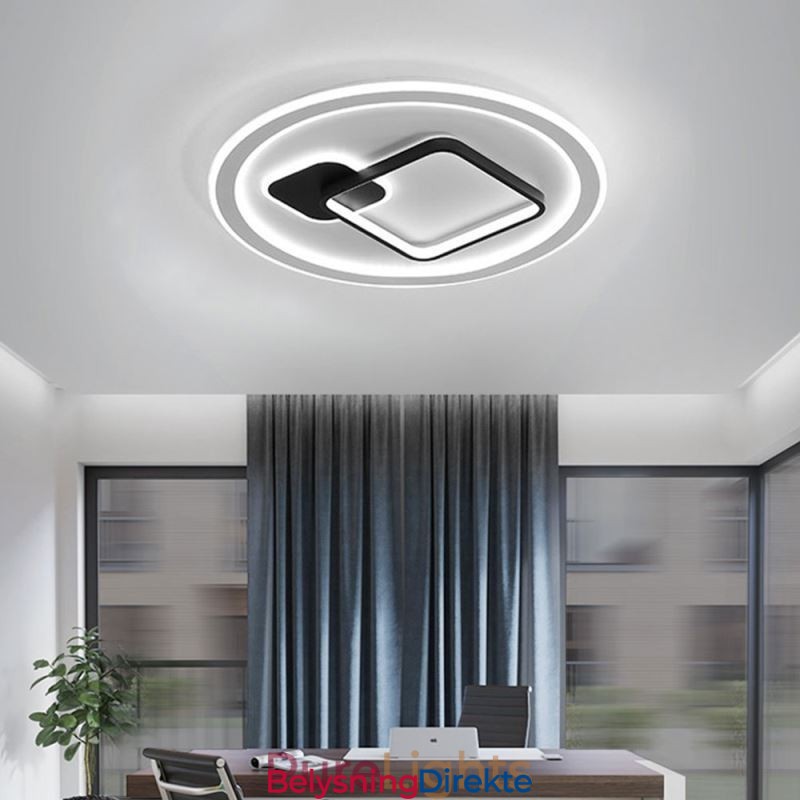 Moderne Minimalistisk Taklampe Rund Og Firkantet Innfelt Lampe