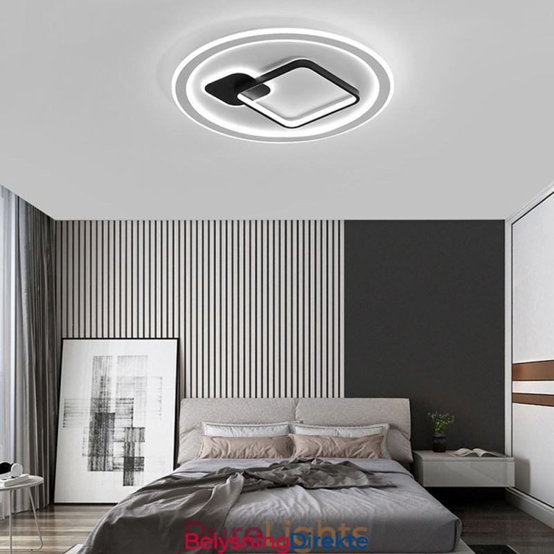 Moderne Minimalistisk Taklampe Rund Og Firkantet Innfelt Lampe