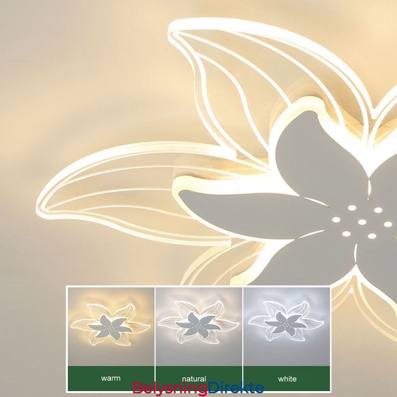 Elegant Blomsterlampe Med Innfelt Takmontering Unik Dekorativ Belysning