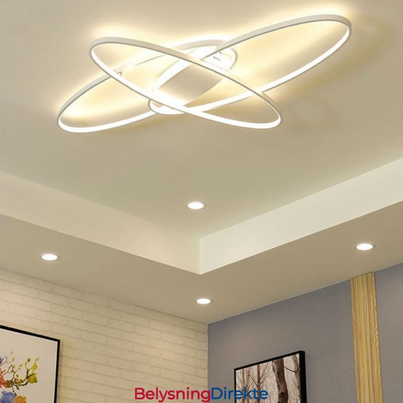 Moderne Oval Innfelt Taklampe I Akryl, Dekorativ Lampe