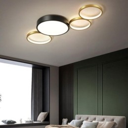 Rings Innfelt Taklampe Unik Svart + Gull Lampeskjermbelysning