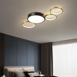 Rings Innfelt Taklampe Unik Svart + Gull Lampeskjermbelysning