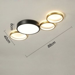 Rings Innfelt Taklampe Unik Svart + Gull Lampeskjermbelysning