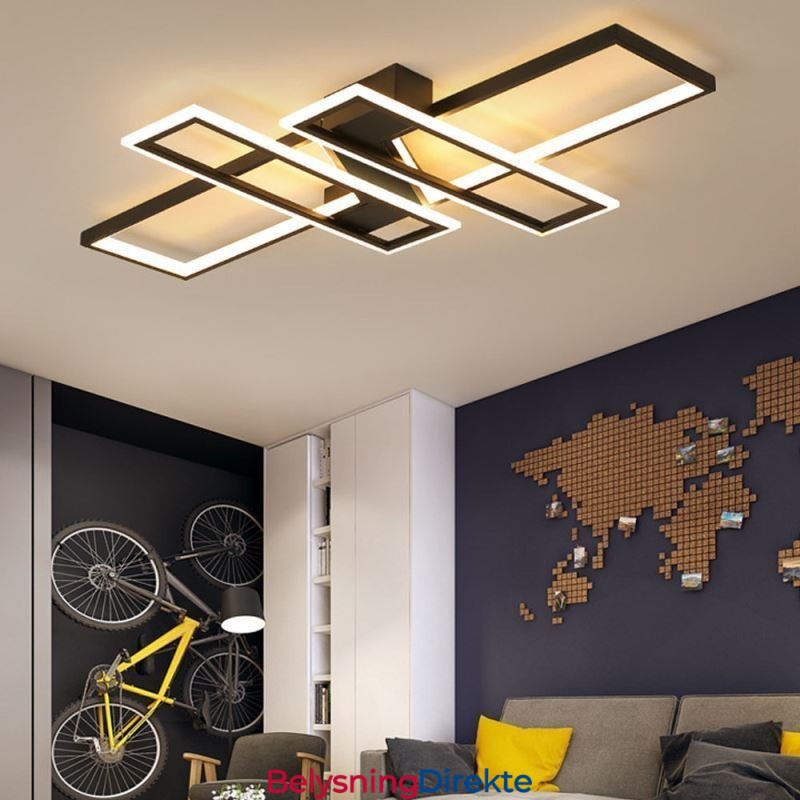 4-Lyss Innfelt Taklampe Moderne Geometrisk Lineær Dekorativ Lampe