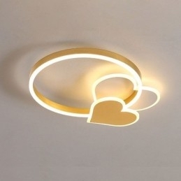 Moderne Akryl, Innfelt, Gullfarget, Dobbelthjertetaklampe