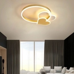Moderne Akryl, Innfelt, Gullfarget, Dobbelthjertetaklampe