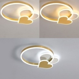 Moderne Akryl, Innfelt, Gullfarget, Dobbelthjertetaklampe