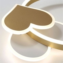 Moderne Akryl, Innfelt, Gullfarget, Dobbelthjertetaklampe
