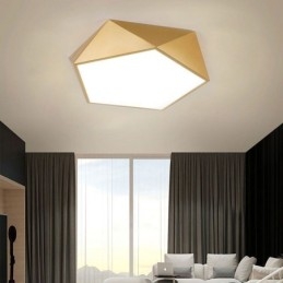 Gull Geometrisk Innfelt Akryl Taklampe