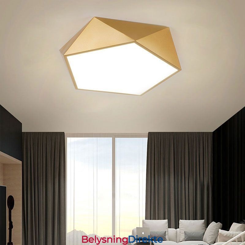Gull Geometrisk Innfelt Akryl Taklampe